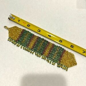 Beaded Golden Tone Bracelet
